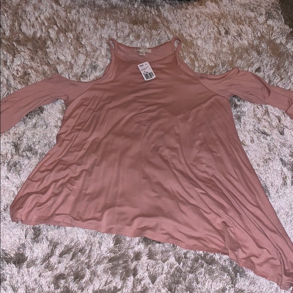Mauve Pink Cold Shoulder Tunic Asymmetrical 2X
